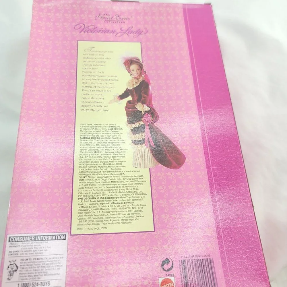 1995 Mattel Victorian Lady Barbie The Great Eras Collection Edition Fashion Doll